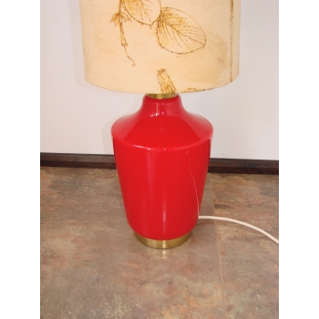 Vintage lampa podłogowa z mosiężnymi detalami